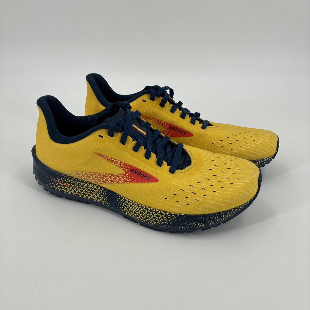 Brooks Hyperion Tempo Shoe Men Size 9 Yellow Navy Running Lightweight 103391D767